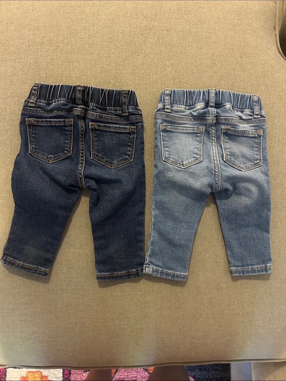 Baby Gap Set of 2 Stretch Denim Jeggings - Light Blue & Dark Blue